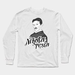 Nikola Tesla Portrait Long Sleeve T-Shirt